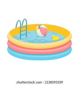 Cartoon teddy bear swimming on pool ring donut vector image on