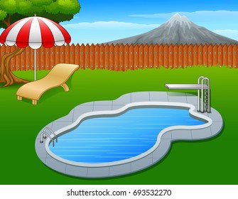 Vector illustration of Swimming pool summer