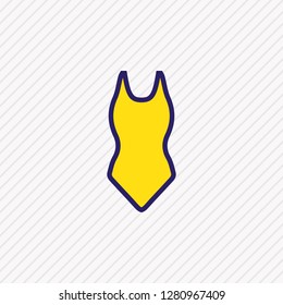Vector illustration of swimsuit icon colored line. Beautiful hotel element also can be used as swimwear icon element.