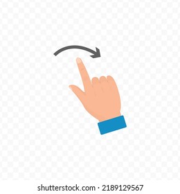 Vector illustration of swipe right. Colored vector for website design .Simple design on transparent background (PNG).