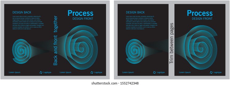 Vector illustration, Swirl design cover with two alternative in print and web process