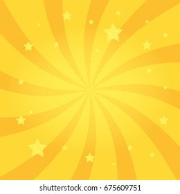 Vector illustration for swirl design. Swirling radial pattern stars background. Vortex starburst spiral twirl square. Helix rotation rays. Converging psychedelic scalable stripes. Fun sun light beams