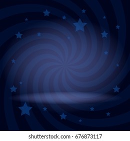 Vector illustration for swirl design. Swirling radial pattern stars background. Vortex starburst spiral twirl square. Helix rotation rays. Converging psychedelic scalable stripes. Fun sun light beams.