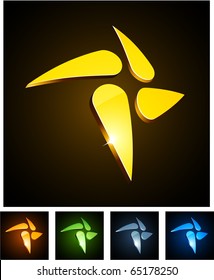 Vector illustration of swirl shiny symbols.