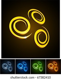 Vector illustration of swirl shiny symbols.