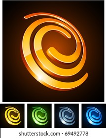 Vector illustration of swirl shiny symbols.