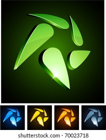 Vector illustration of swirl shiny symbols.