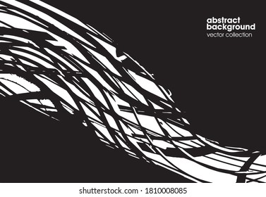 Vector illustration of swirled and curled stripes and brush strokes texture. 