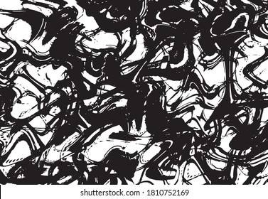 Vector illustration of swirled and curled stripes and brush strokes texture. 