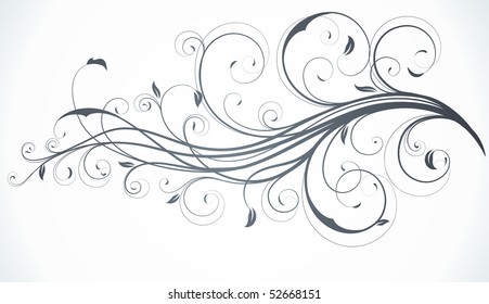 Vector illustration of swirling flourishes decorative Floral Background