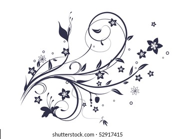 Vector illustration of swirling flourishes decorative Floral Background