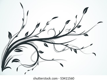 Vector illustration of swirling flourishes decorative Floral Background