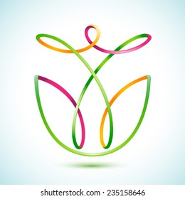 Vector illustration of a swirly figure in a flower