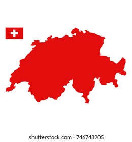 vector illustration of Swiss flag and map
