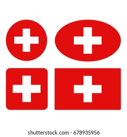 vector illustration of Swiss flags 