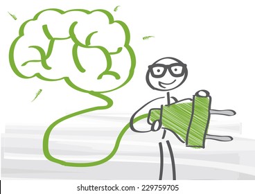 Vector Illustration Switch On Your Brain 