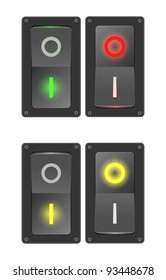 Vector illustration of switches (ON/OFF)