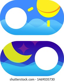 Vector illustration of switching day and night modes