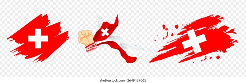 Vector illustration of Switzerland flag composition on transparent background