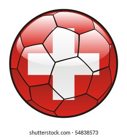 vector illustration of Switzerland flag on soccer ball
