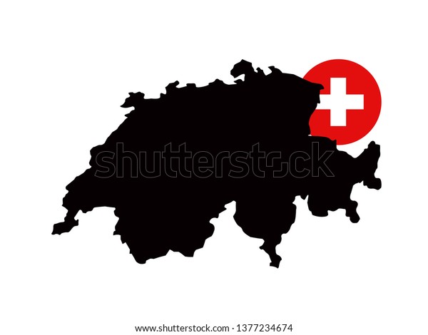 Vector Illustration Switzerland Map Flag Stock Vector Royalty Free 1377234674 Shutterstock 7642