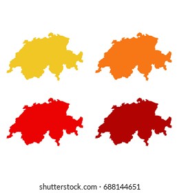 vector illustration of Switzerland maps 