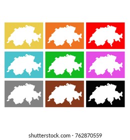 vector illustration of Switzerland maps