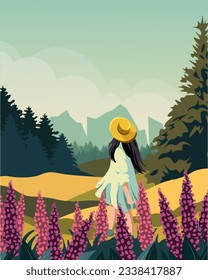 Vector illustration Switzerland travel. Design for poster, travel postcard, package design, cover.