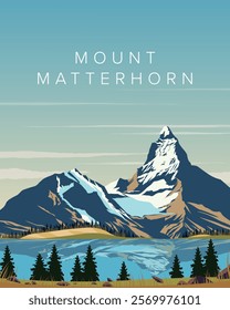 Vector illustration. Switzerland. Travel poster, banner, postcard. Cover. Modern design. Travel, tourism.