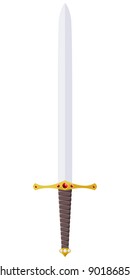 Vector illustration of a sword adorned with jewels