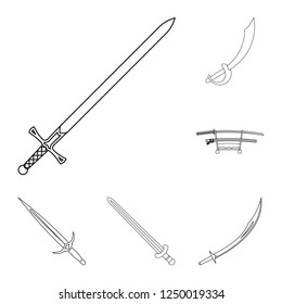 Vector illustration of sword and blade icon. Collection of sword and game  stock symbol for web.