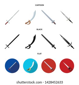 Vector illustration of sword and blade icon. Set of sword and game vector icon for stock.