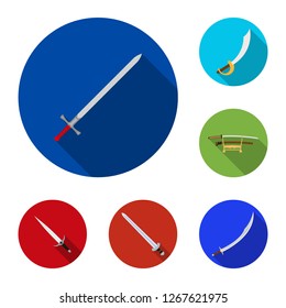 Vector illustration of sword and blade logo. Set of sword and game  stock vector illustration.