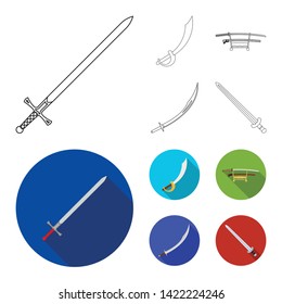 Vector illustration of sword and blade symbol. Set of sword and game  stock vector illustration.
