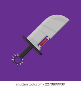 vector illustration of a sword and a canister filled with blood.