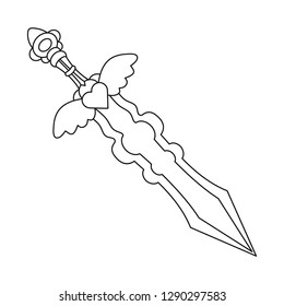 Vector illustration of sword  and dagger  logo. Set of sword  and weapon stock symbol for web.