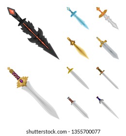 Vector illustration of sword  and dagger  sign. Collection of sword  and weapon stock vector illustration.