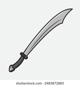 Vektorillustration Schwert. Vektorgrafik Design Schwert. Schwert Vektorgrafik Cartoon Design Illustration und Icon für Website, Digital und Print