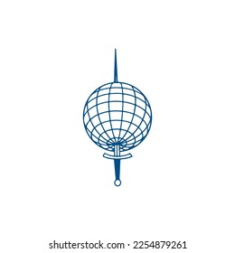 vector illustration of sword with globe concept