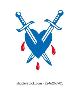 vector illustration of sword with heart