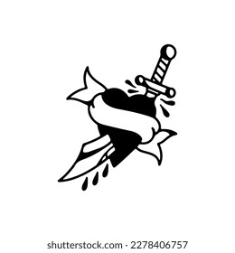 vector illustration of sword with heart concept