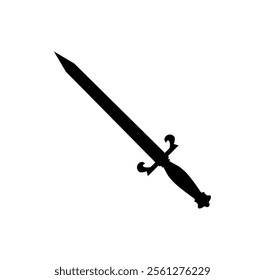 Vector illustration of sword icon on white background