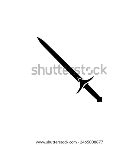 Vector illustration of sword icon on white background.