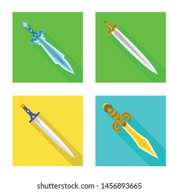 Vector illustration of and sword icon. Set of and knife stock symbol for web.