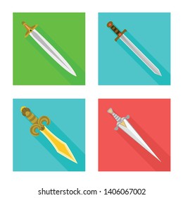 Vector illustration of  and sword  logo. Collection of  and knife  stock vector illustration.