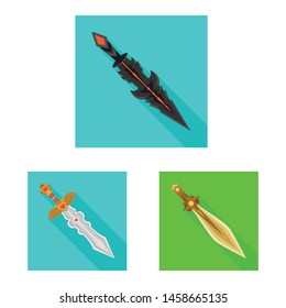 Vector illustration of and sword logo. Set of and knife stock symbol for web.