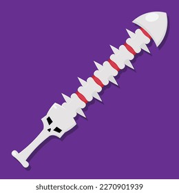 vector illustration of a sword made of bones.