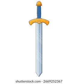 Ilustración vectorial de una espada. Perfecto para temas medievales, juegos de fantasía, conceptos de batalla y diseños históricos.