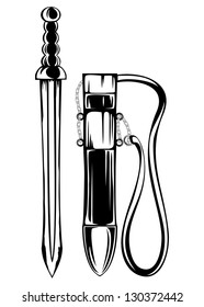 Vector illustration sword and sheath