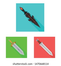 Vector illustration of and sword sign. Set of and knife stock symbol for web.